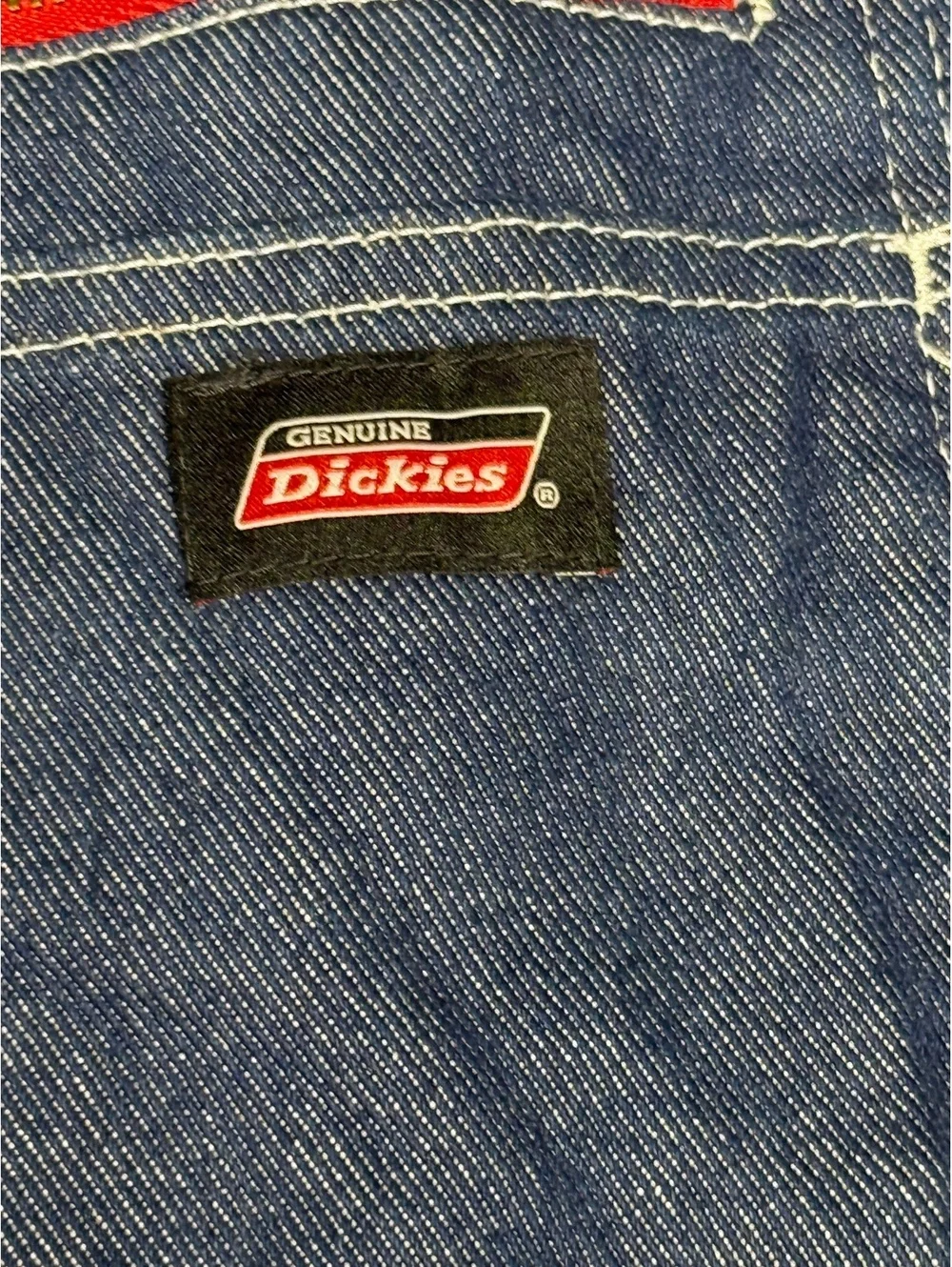 Dickies Genuine Denim Overalls with Front Pockets and Red MR
